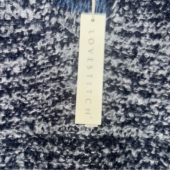 Love Stitch Colorblock Sweater - Blue, Gray, and Cream - Picture 4 of 5